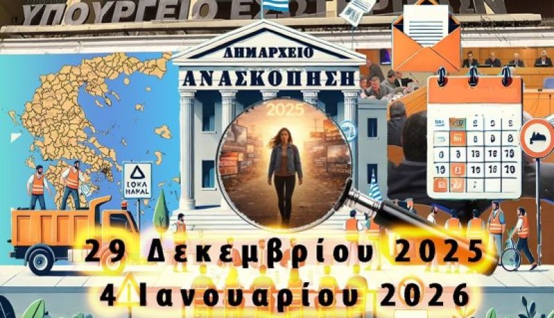 Οι 12 σημαντικότερες αυτοδιοικητικές ειδήσεις της εβδομάδας 29/12/25 - 4/1/26